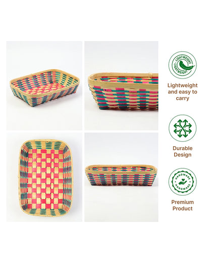Bamboo Storage Basket for Kitchen, Pantry, and Home Organization