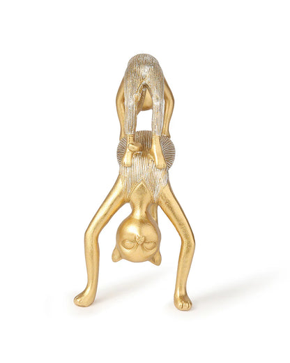 Yoga Cat Polypropylene Figurine for Living Room and Office Decor