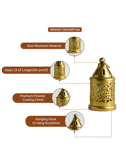 Set of 2 Decorative Candle Holders for Tealights, Perfect for Home and Diwali Decoration