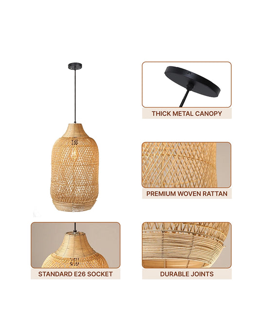 Natural Bamboo Pendant Lamp for Living Room Decoration
