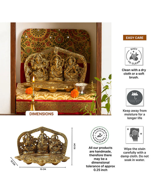 Laxmi Ganesh Figurine for Home Decor and Pooja, Decorative God Idol Murti
