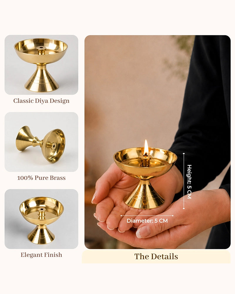 100 % Pure Brass Pooja Diya for Mandir