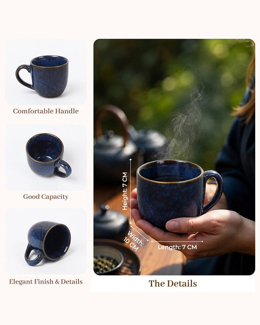 Ceramic Tea Serving Set for Home Dining & Beverage Serving, Set of 6