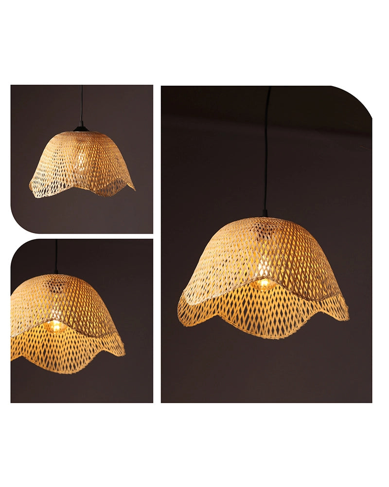 Rustic Bamboo Pendant Lamp for Dining Room, Balcony, and Home Interiors
