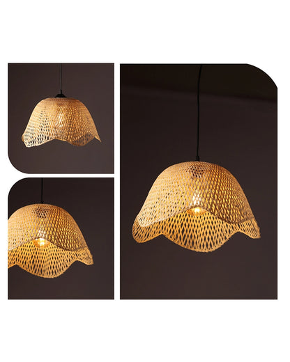 Rustic Bamboo Pendant Lamp for Dining Room, Balcony, and Home Interiors