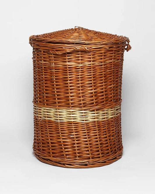 Handwoven Wicker Laundry Basket with Lid for Stylish and Organized Home Storage