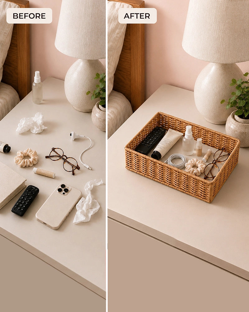 Cane Storage Basket for Home, Wardrobe & Bathroom Storage