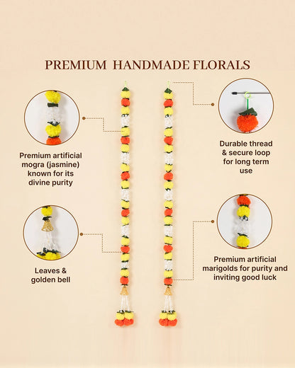 Artificial Marigold Flower Mala Toran for Festival & Housewarming Decor