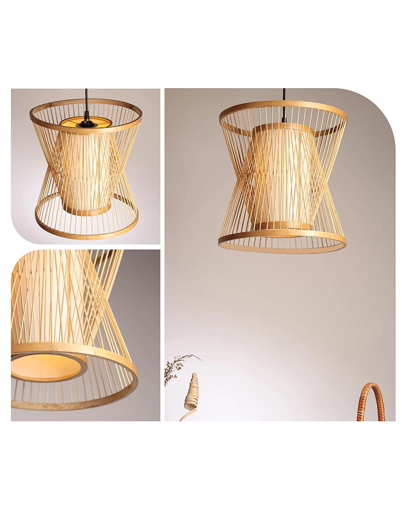 Natural Bamboo Ceiling Lamp for Dining Space and Home