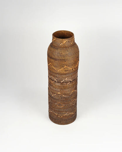Handcrafted Natural Rattan Vase for Home and Office