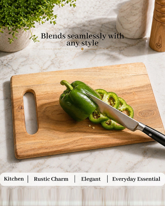 Wooden Chopping Board with Cut Out Handle for Kitchen Use