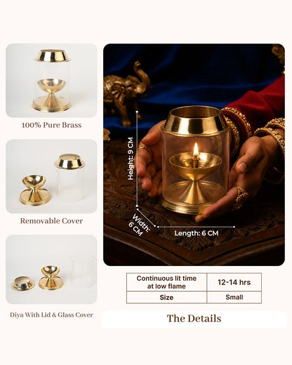 Brass Akhand Jyot Diya for Pooja Room, Mandir & Home Decoration