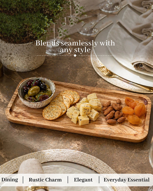 Eco Friendly Natural Wood Platter for Dining and Entertaining