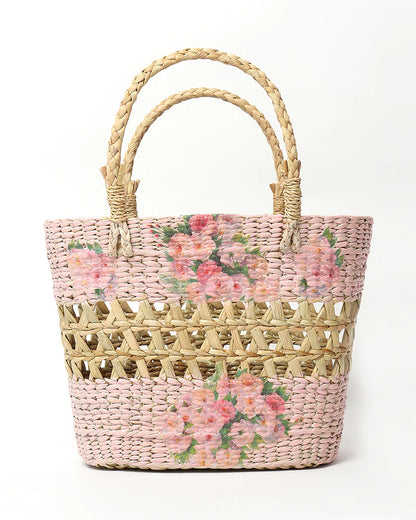 Natural Seagrass Market Basket & Tote Bag