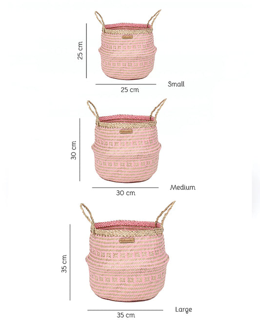 Set of 3 Minimalist Belly Basket for Indoor Plants & Home Styling