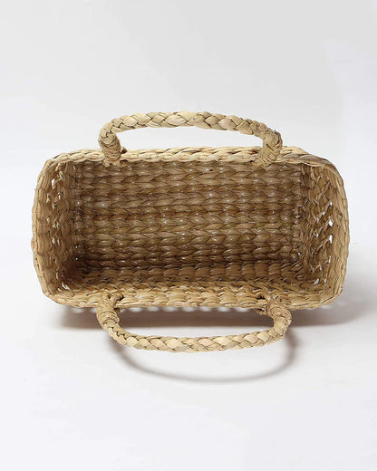 Handwoven Seagrass Shopping Basket - Small