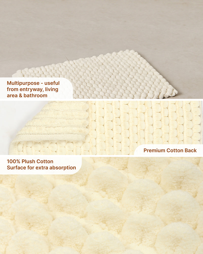 Cotton Bathroom Door Mat with Non Slip Backing and Soft Texture