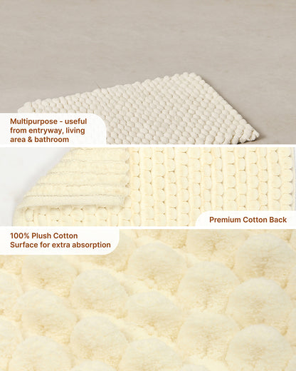 Cotton Bathroom Door Mat with Non Slip Backing and Soft Texture