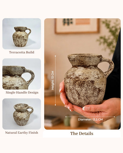 Premium Terracotta Vase with Textured Finish for Home Decoration