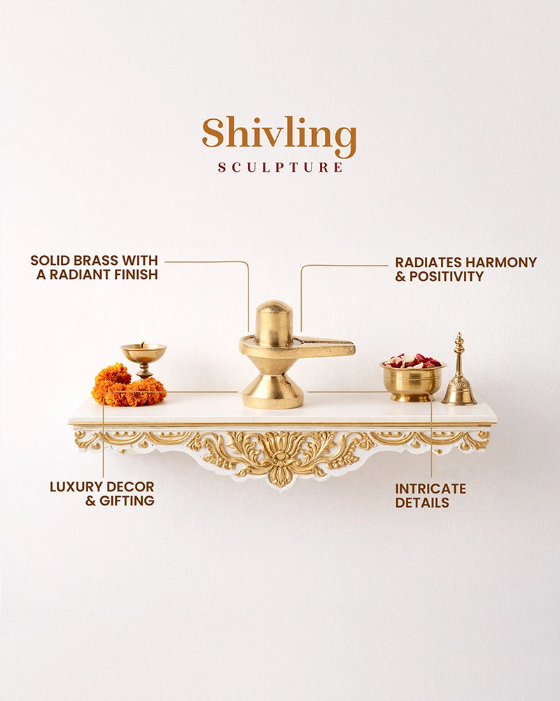 Brass Shivling Idol for Home Temple and Pooja Room