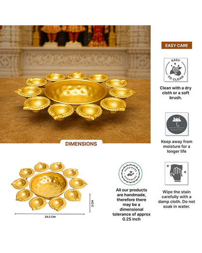 Urli Bowl for Home Décor | Decorative Urli Bowl with Diya | Diya Set for Home