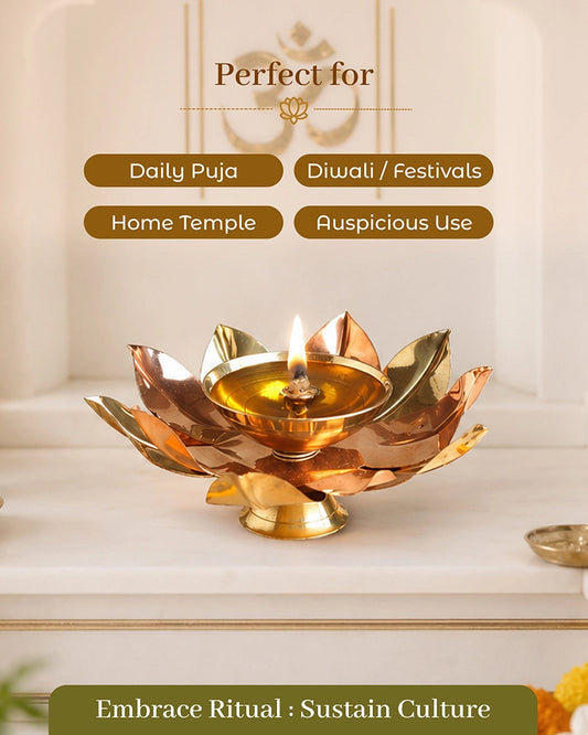 Brass Diya for Pooja Aarti and Diwali Decoration