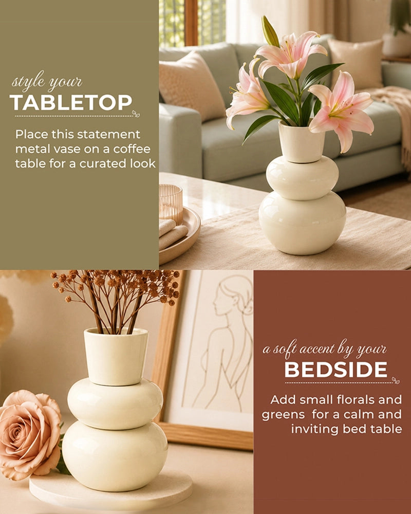 Elegant Metal Vase for Modern Minimalist and Luxury Home Interiors