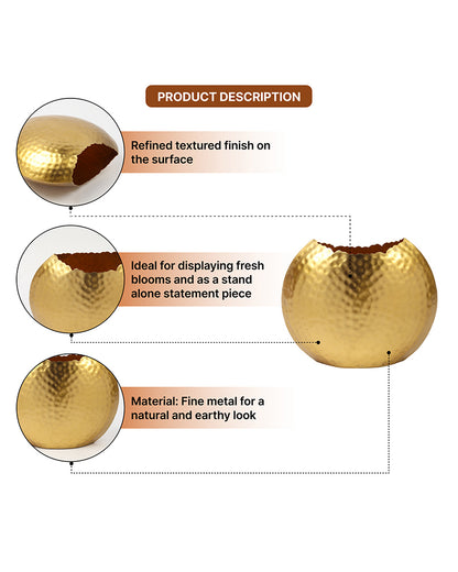 Metal Flower Vase for Fresh or Artificial Flowers and Home Decoration