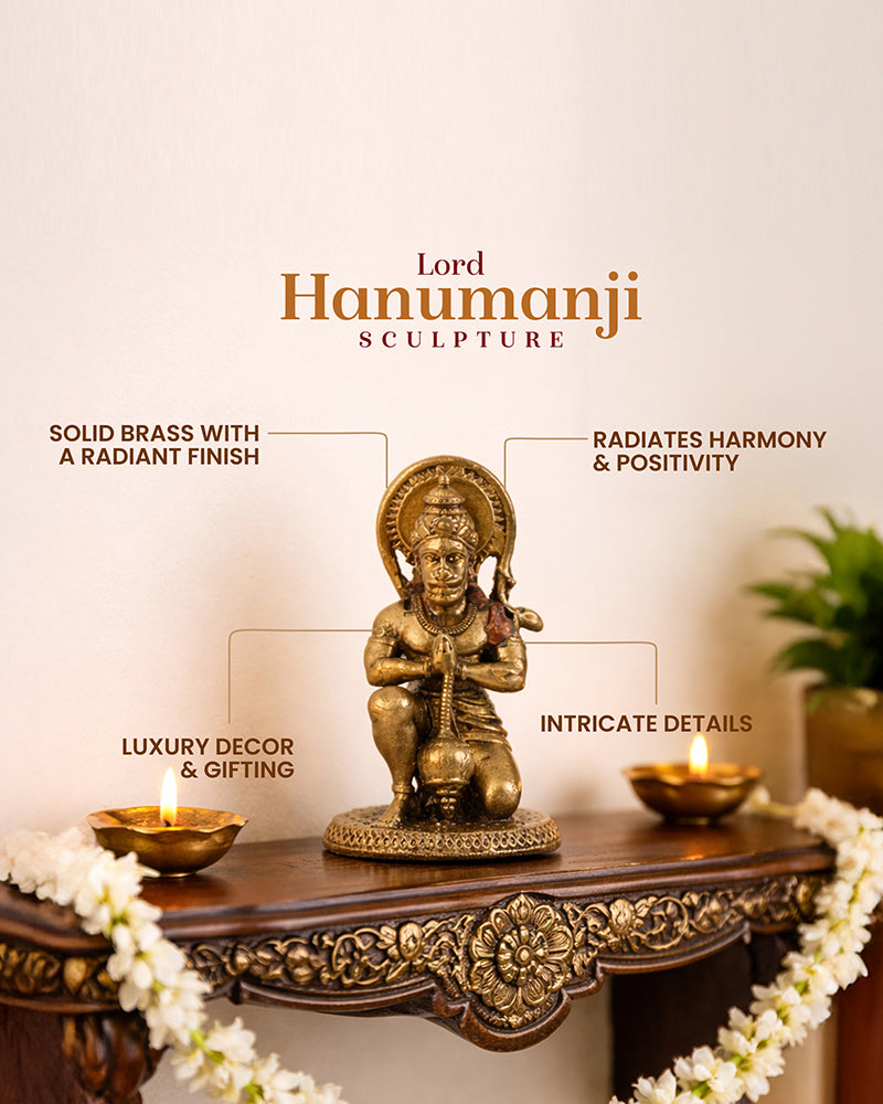 Handcrafted Hanuman Ji Murti for Pooja Room and Spiritual Decor