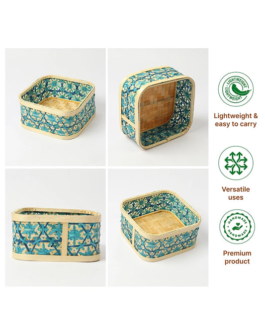 Bamboo Storage Basket Multipurpose Home Organizer