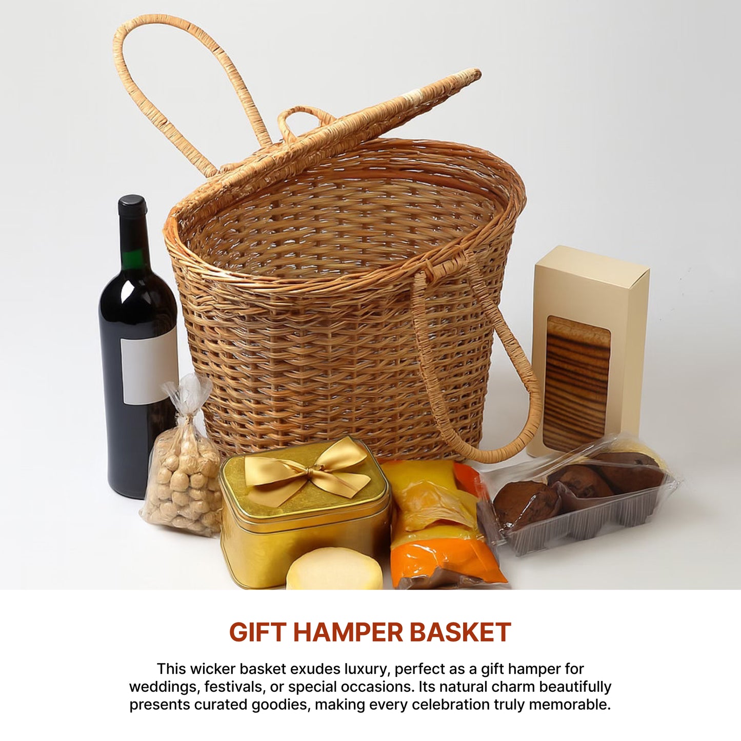 Wicker Picnic Basket | Wicker Lunch Basket | Toy Storage Basket
