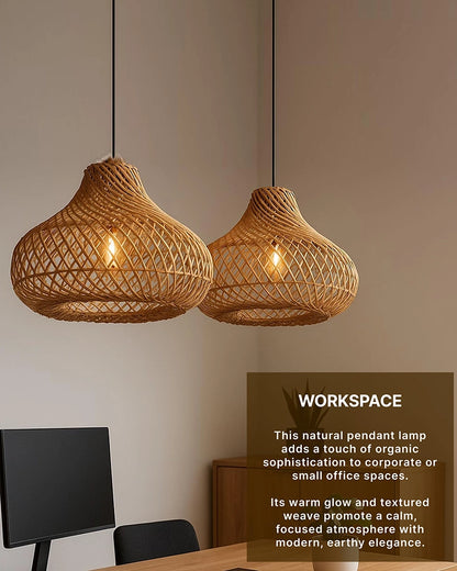 Stylish Rattan Hanging Light for Study Room and Living Room