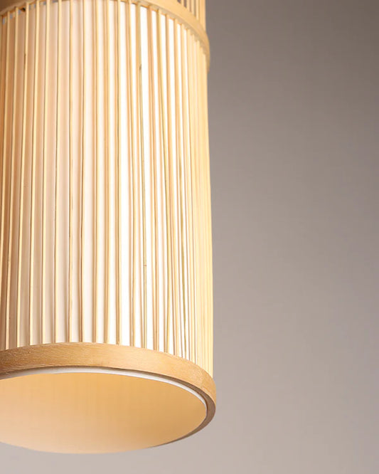 Boho Bamboo Hanging Lamp for Cafe and Home Interiors