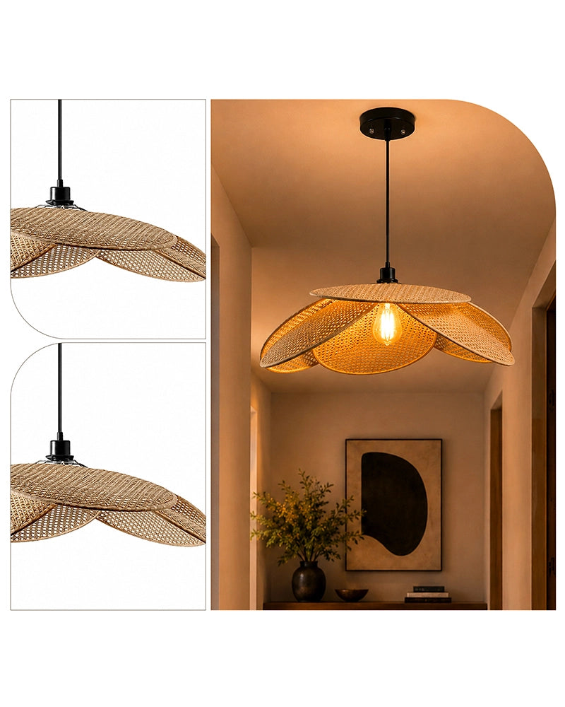 PVC Rattan Pendant Lampshade for Ceiling Lighting and Home Décor