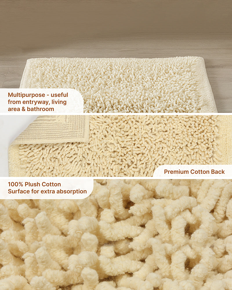 Elegant Cotton Bath Mat for Bathroom Door and Modern Home Decor