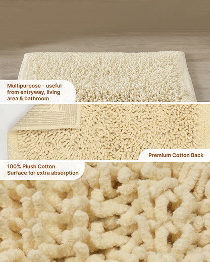 Elegant Cotton Bath Mat for Bathroom Door and Modern Home Decor