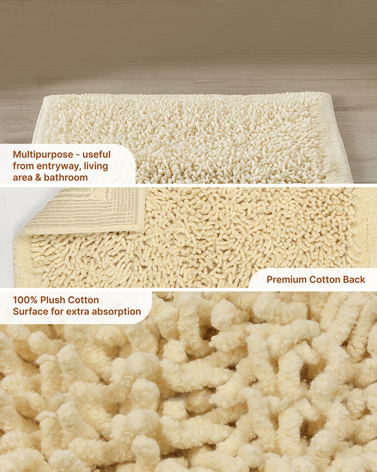 Elegant Cotton Bath Mat for Bathroom Door and Modern Home Decor