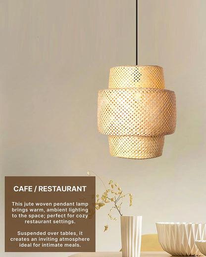 Minimalist Bamboo Pendant Light for Balcony and Patio