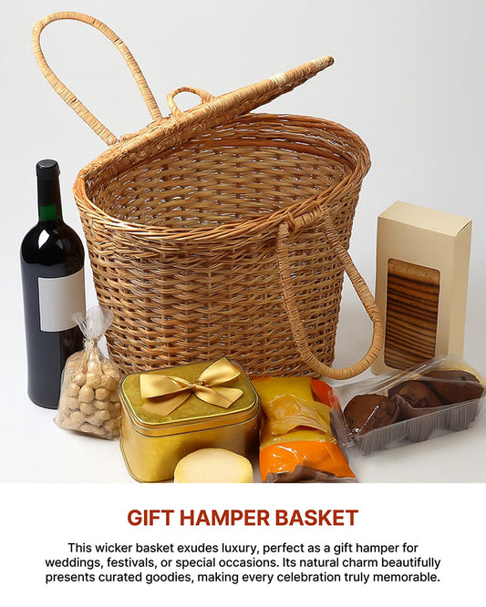 Wicker Picnic Basket | Wicker Lunch Basket | Toy Storage Basket