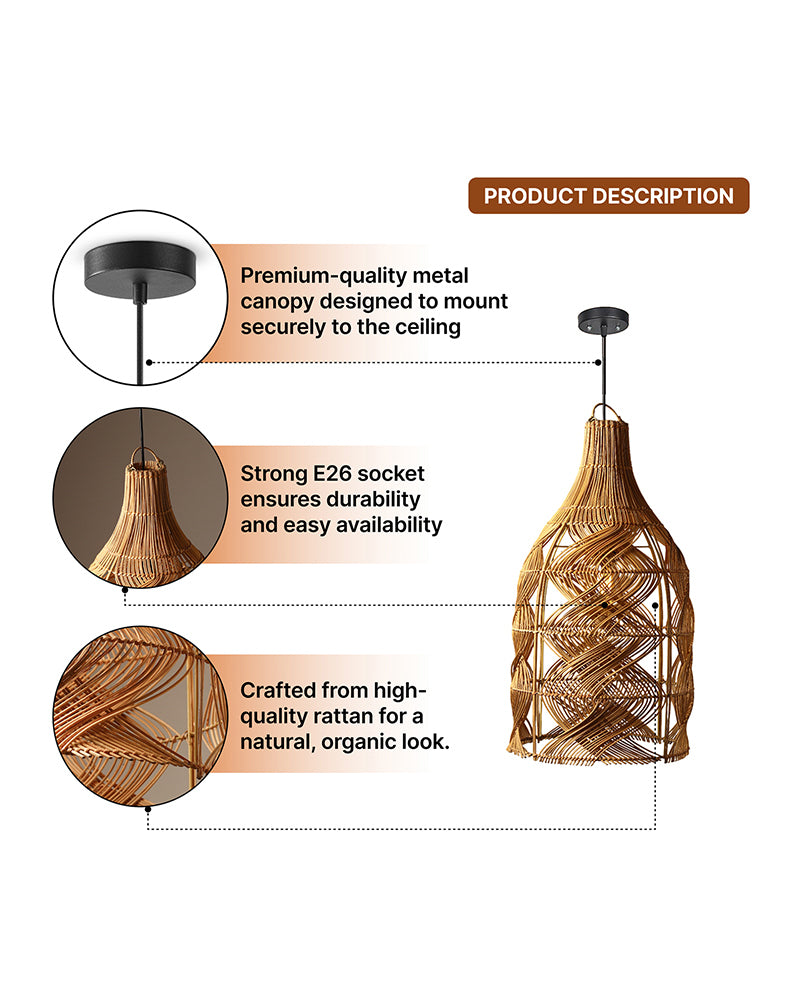 Elegant Pendant Hanging Light for Bedroom and Living Room