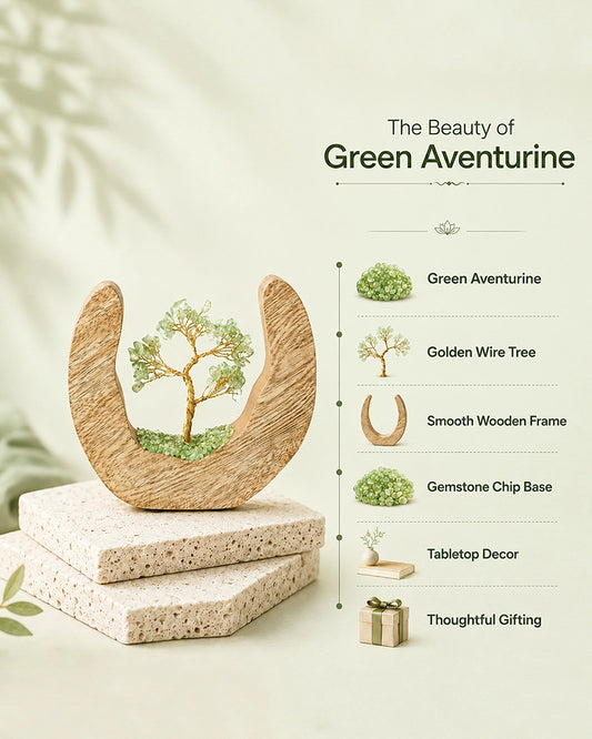 Green Aventurine Feng Shui Tree with Golden Wire