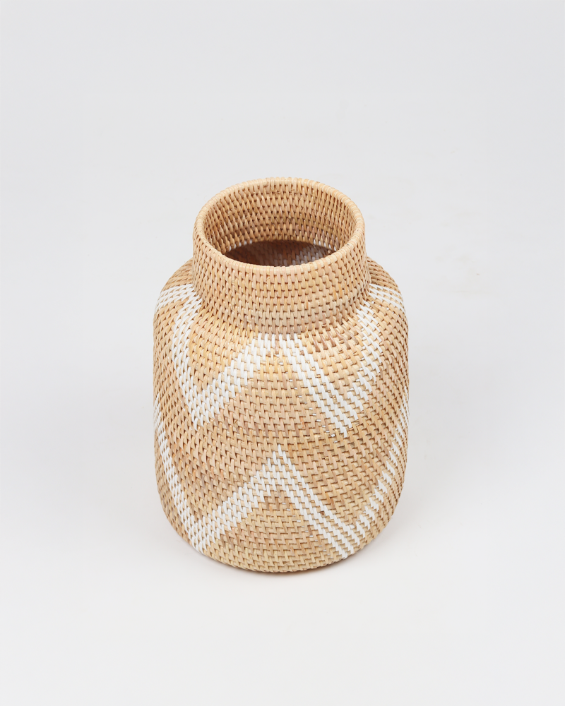 Handcrafted Rattan Decorative Vase for Tabletop and Shelf Styling