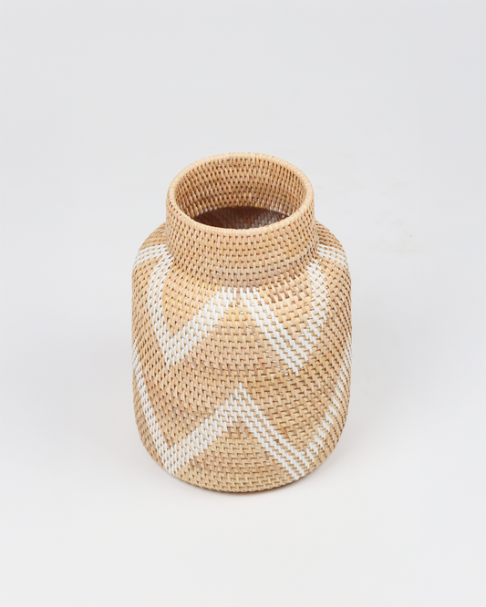 Handcrafted Rattan Decorative Vase for Tabletop and Shelf Styling