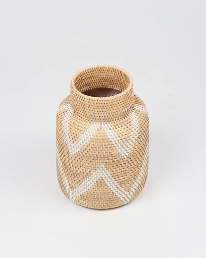 Handcrafted Rattan Decorative Vase for Tabletop and Shelf Styling