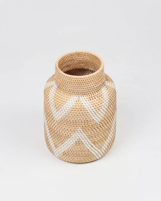 Handcrafted Rattan Decorative Vase for Tabletop and Shelf Styling