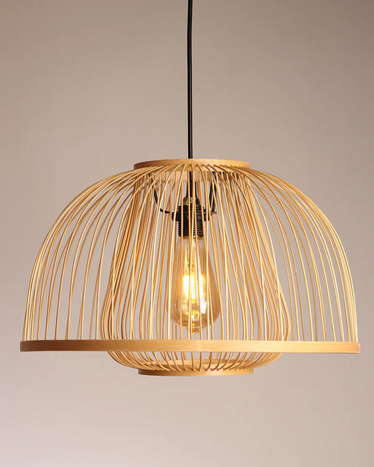 Rustic Bamboo Hanging Lamp for Home Decor