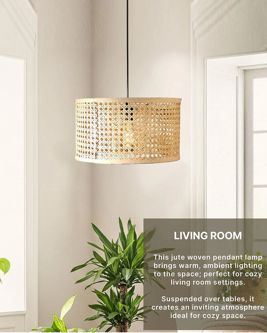 Rustic Rattan Pendant Light for Balcony and Hall