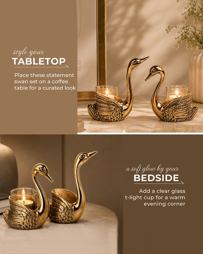 Premium Swan Candle light Holders for Living Room & Gifting