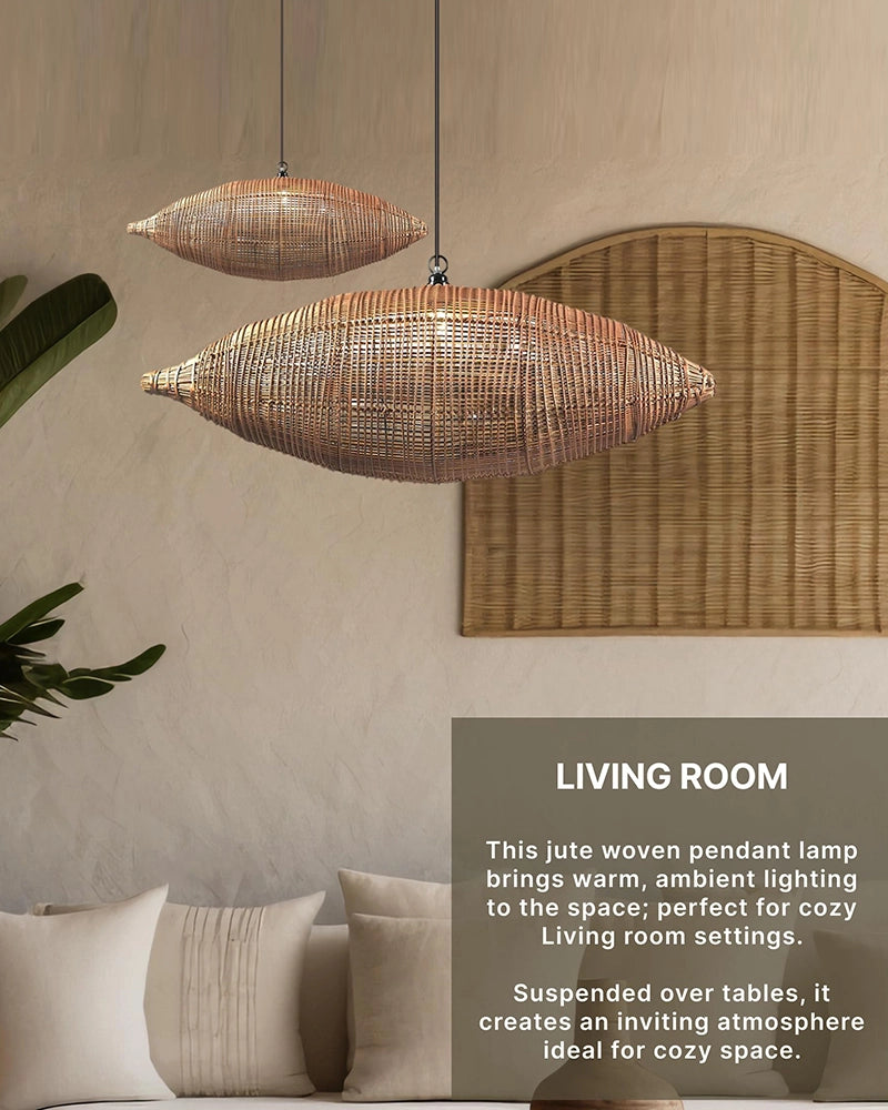 Elegant Rattan Hanging Lamp for Hall and Living Area
