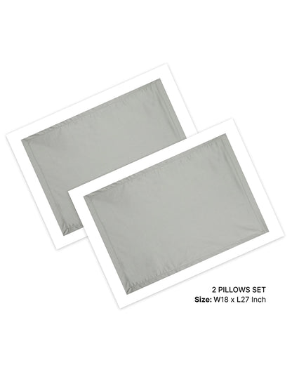 Grey King Size Cotton Bedsheet 300 Thread Count with 2 Pillow Covers